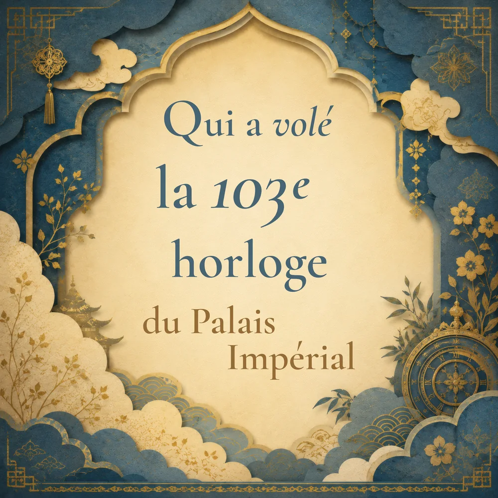 Page de titre du conte « Qui a volé la 103e horloge du Palais Impérial ? »